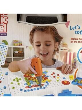 Creative Magic Panel Mosaic Puzzle Set 151+ Pieces Ages 3+ Drill Manual
